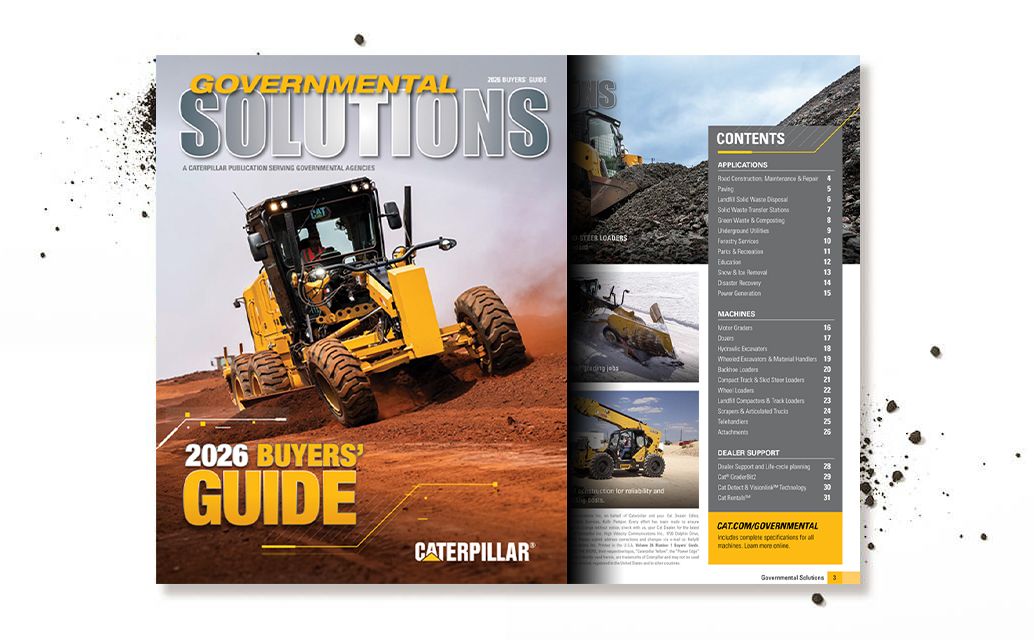 2026 Buyers’ Guide to Government Solutions cover with black splatters behind it