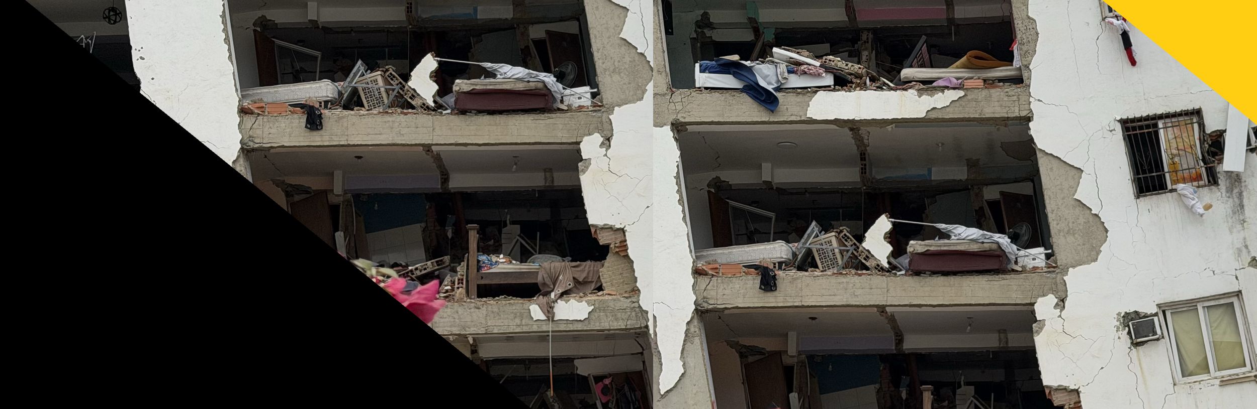 Building damaged from earthquake