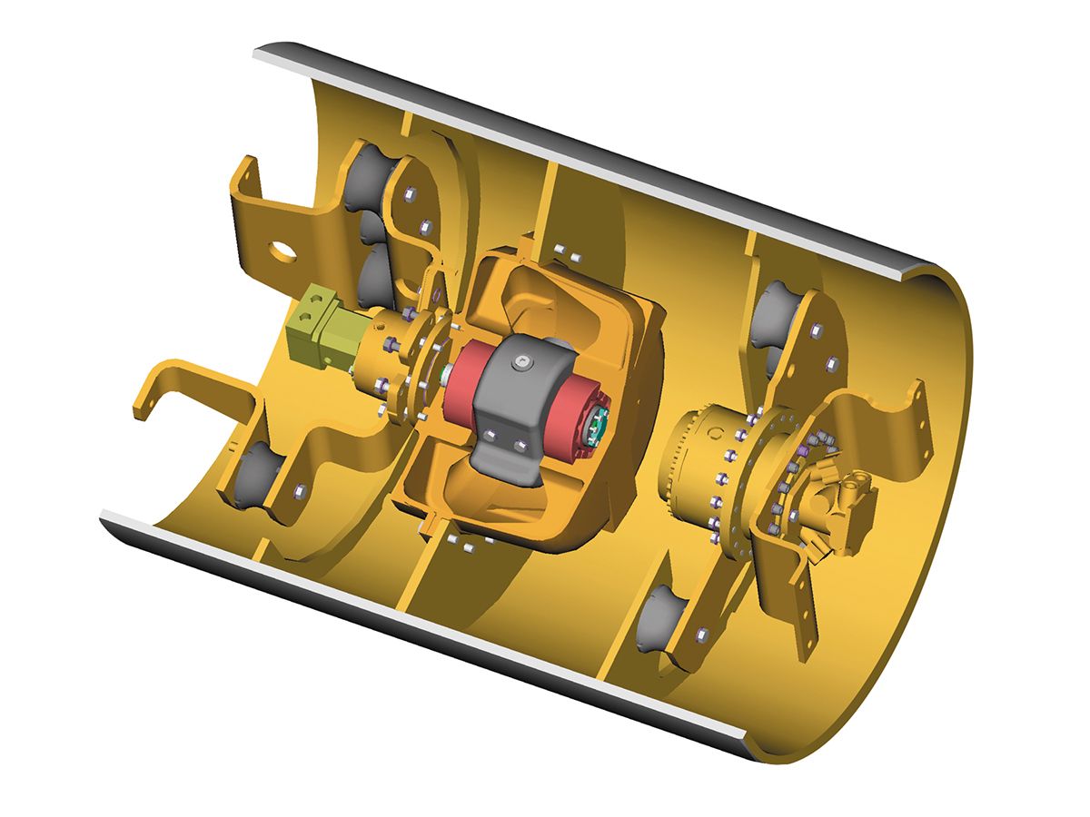 Vibratory system on Cat CP7 vibratory soil compactors