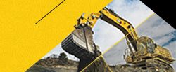 a Cat excavator at work