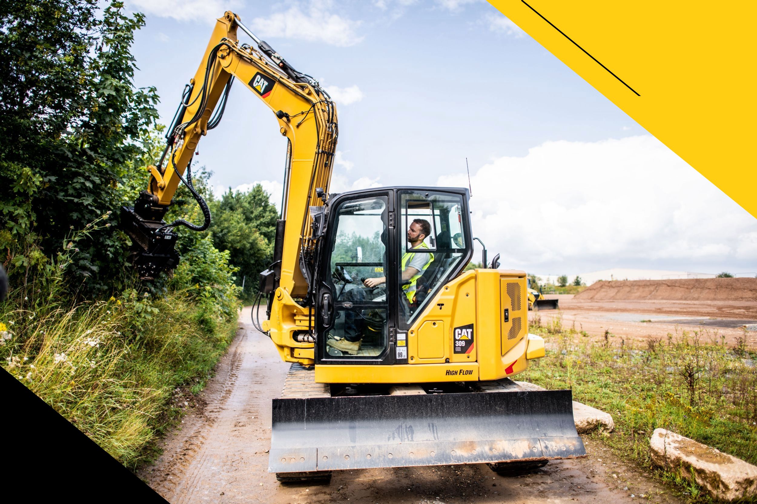operator in Cat backhoe 
