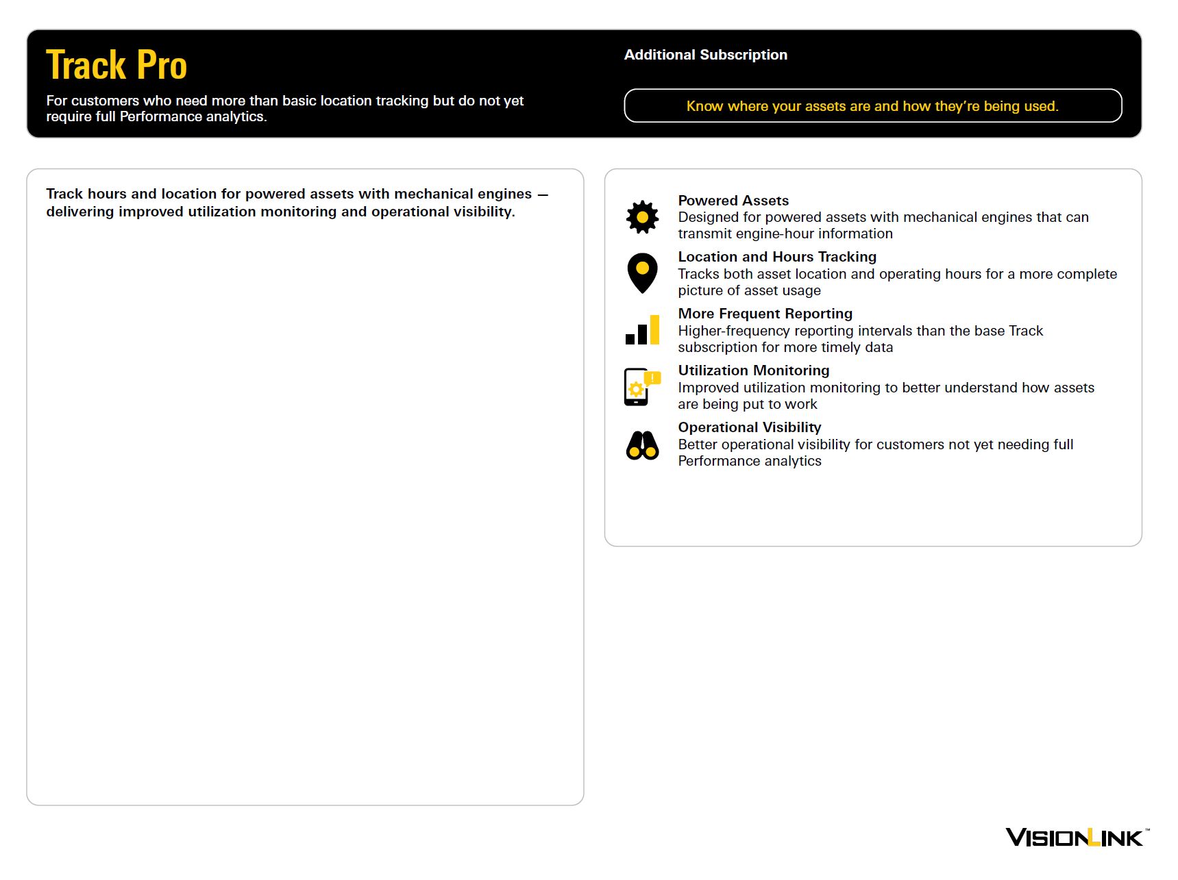 VisionLink Track Pro Subscription Infographic