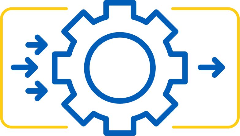 Icon of a gear with arrows