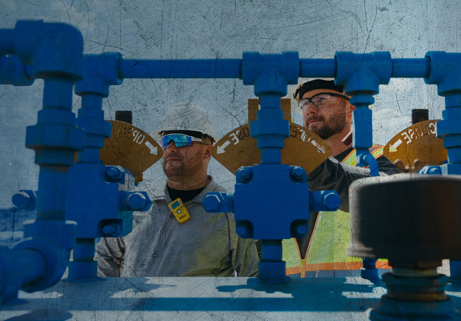 Two workers on the job site
