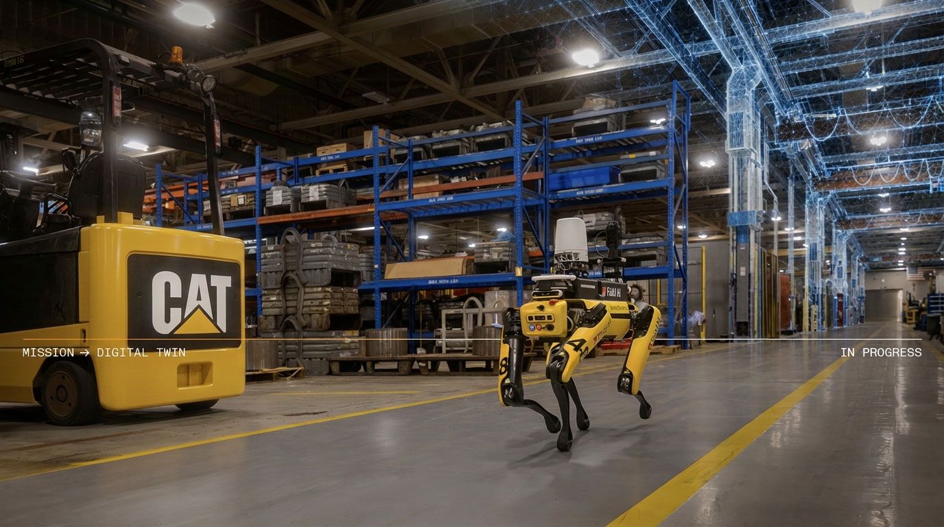 AI Robot working on a factory floor