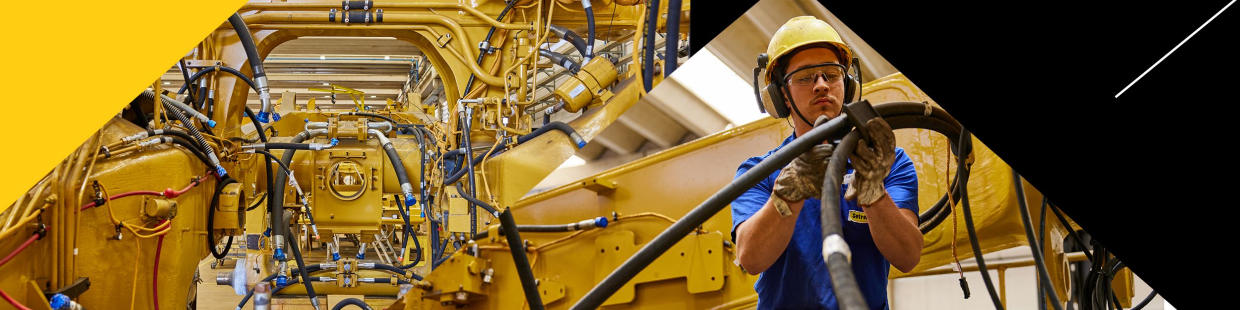 Technician holding a hose