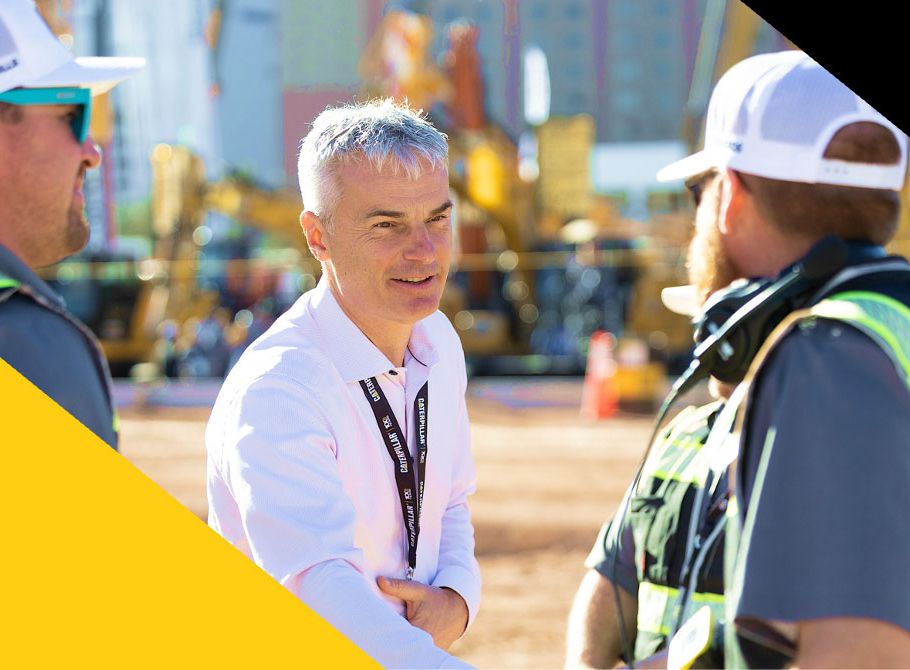 Ogi Redzic Shaking a Customer's Hand at CONEXPO
