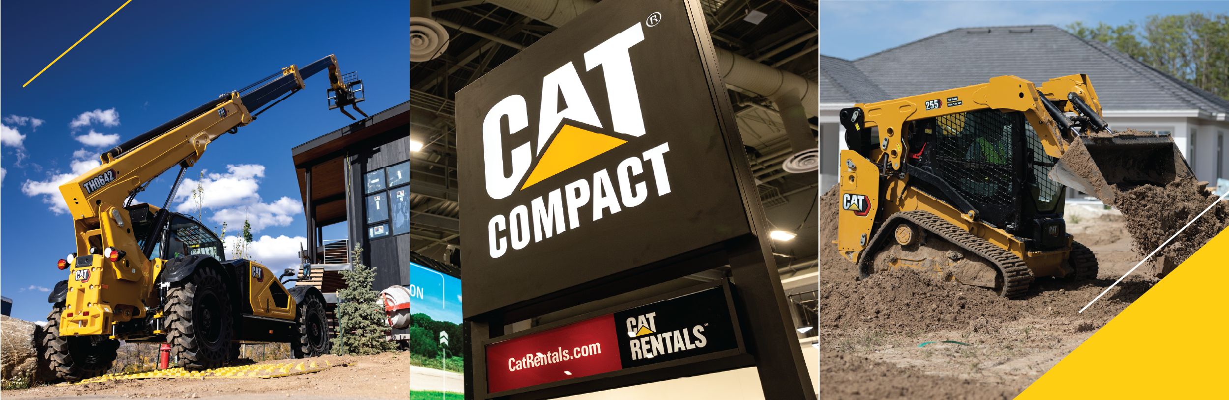 Cat Compact Machines and Dealer Sign