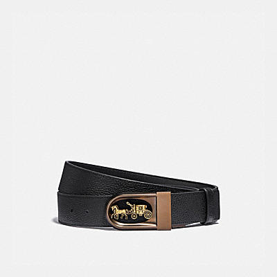 HORSE AND CARRIAGE BUCKLE CUT-TO-SIZE REVERSIBLE BELT, 38MM