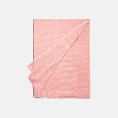GRAPHIC DITSY PRINT WAFFLE OBLONG SCARF