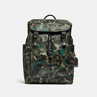 LEAGUE FLAP BACKPACK WITH CAMO PRINT