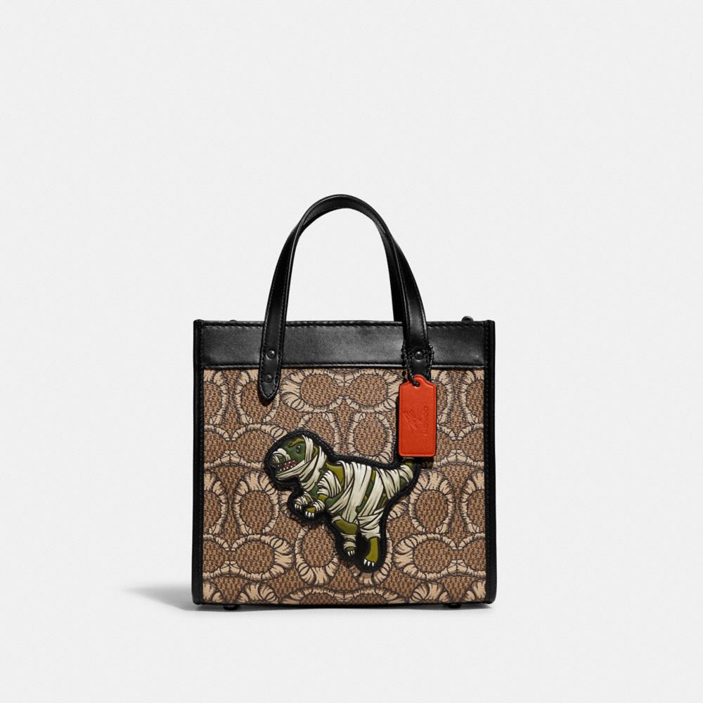 COACH X MICHAEL B. JORDAN FIELD TOTE 22 IN MUMMIFIED SIGNATURE CANVAS WITH REXY