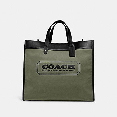 コーチ COACHの人気バッグ |フィールド トート 40 オーガニック コットン キャンバス ウィズ コーチ バッジ