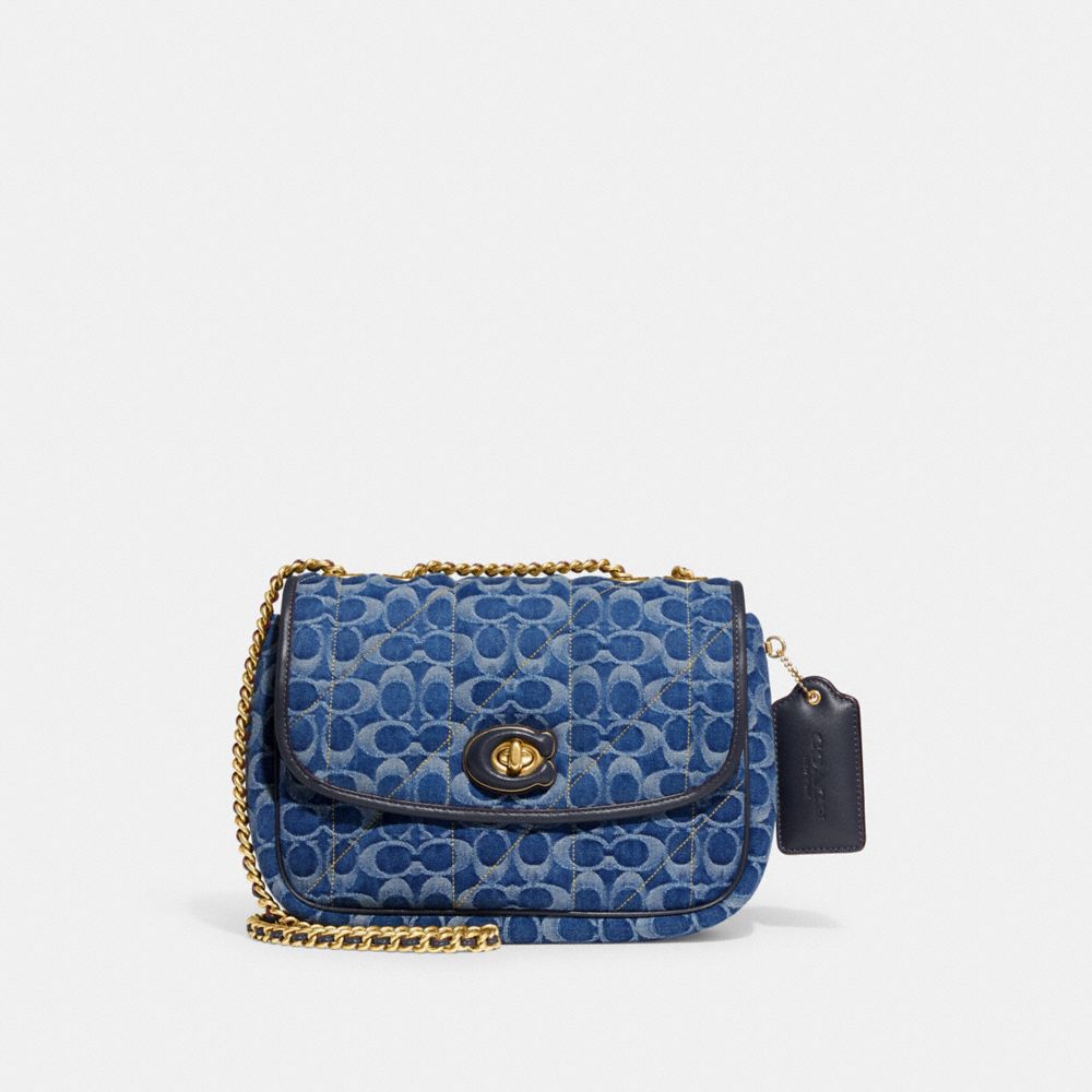 PILLOW MADISON SHOULDER BAG IN SIGNATURE DENIM WITH QUILTING