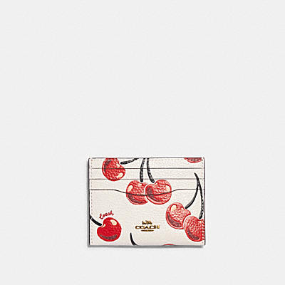 CARD CASE WITH CHERRY PRINT