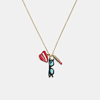 COACH X TOM WESSELMANN LIPS AND LIPSTICK NECKLACE