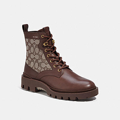 CITYSOLE LACE UP BOOT IN SIGNATURE JACQUARD