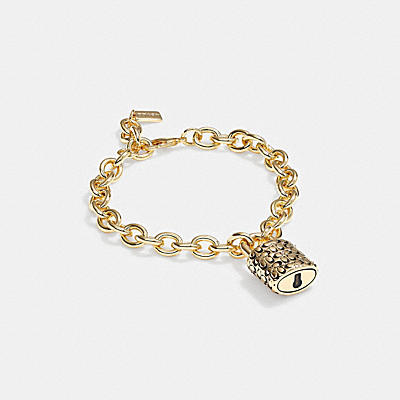 QUILTED PADLOCK CHAIN BRACELET