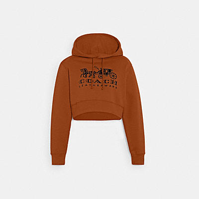 HORSE AND CARRIAGE CROPPED HOODIE IN ORGANIC COTTON
