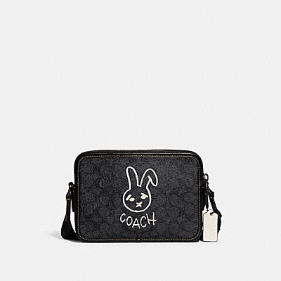 LUNAR NEW YEAR CHARTER CROSSBODY 24 IN SIGNATURE CANVAS WITH RABBIT