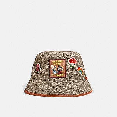 DISNEY X COACH SIGNATURE JACQUARD BUCKET HAT