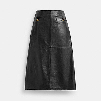 HERITAGE C LONG LEATHER SKIRT
