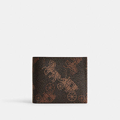 DOUBLE BILLFOLD WALLET WITH LARGE HORSE AND CARRIAGE PRINT
