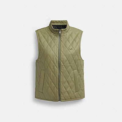 LEATHER QUILTED VEST