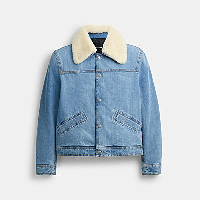 DENIM JACKET WITH SHEARLING