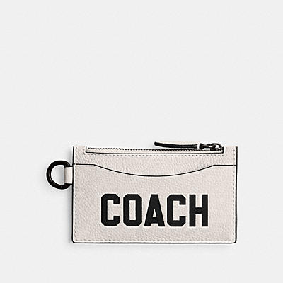 ZIP CARD CASE WITH COACH GRAPHIC