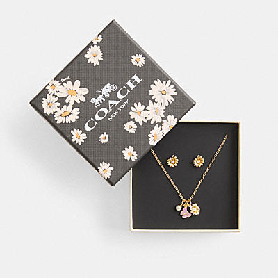 GARDEN CHARMS PENDANT NECKLACE AND EARRINGS SET