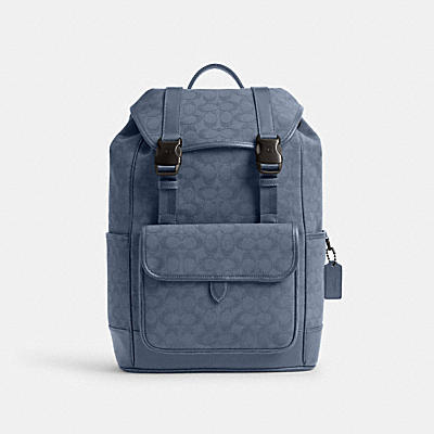LEAGUE FLAP BACKPACK IN SIGNATURE CANVAS JACQUARD