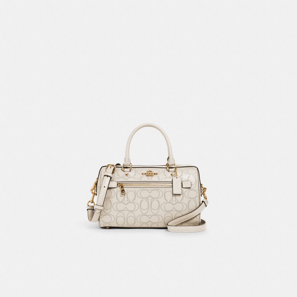 ROWAN SATCHEL IN SIGNATURE LEATHER - 1006 - IM/CHALK