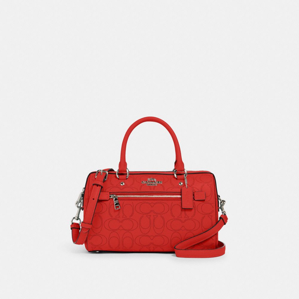 ROWAN SATCHEL IN SIGNATURE LEATHER - QB/MIAMI RED - COACH 1006