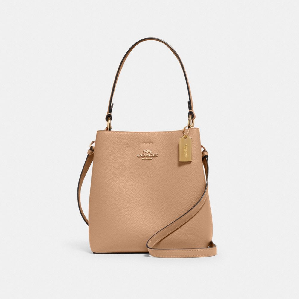 COACH 1011 Small Town Bucket Bag IM/TAUPE OXBLOOD