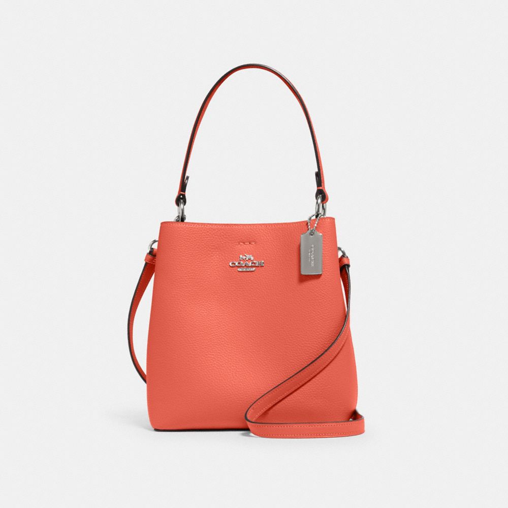SMALL TOWN BUCKET BAG - SV/TANGERINE TAUPE - COACH 1011
