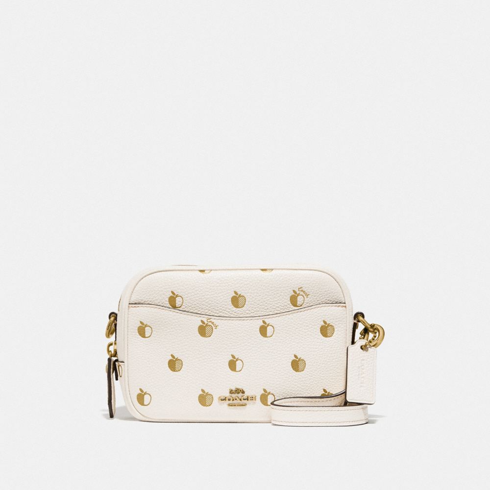 COACH 1013 - Camera Bag 16 With Apple Print BRASS/CHALK