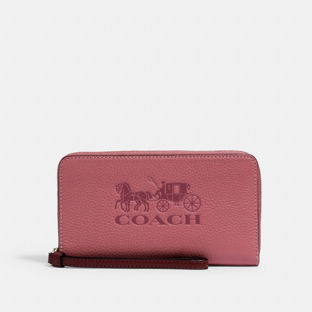 LARGE PHONE WALLET IN COLORBLOCK - IM/ROSE MULTI - COACH 1020