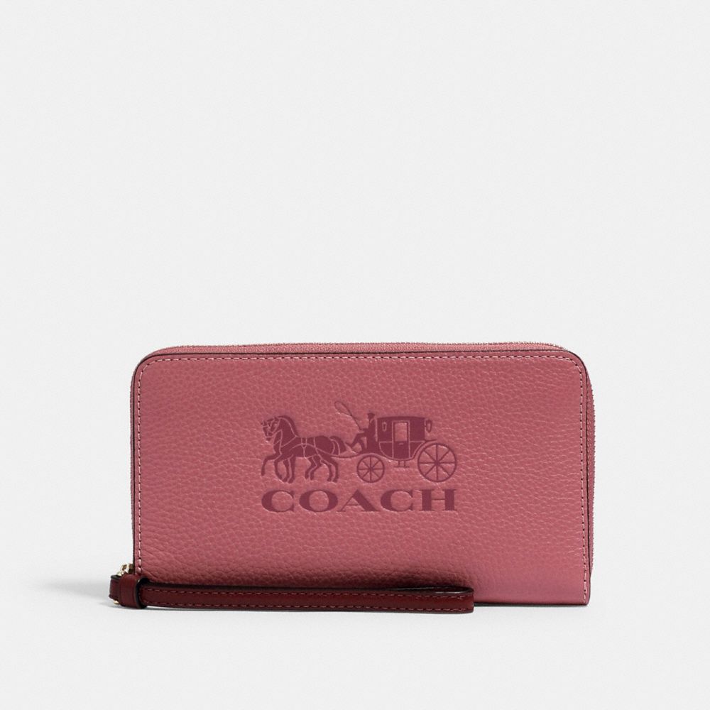 LARGE PHONE WALLET IN COLORBLOCK - 1020 - IM/ROSE MULTI