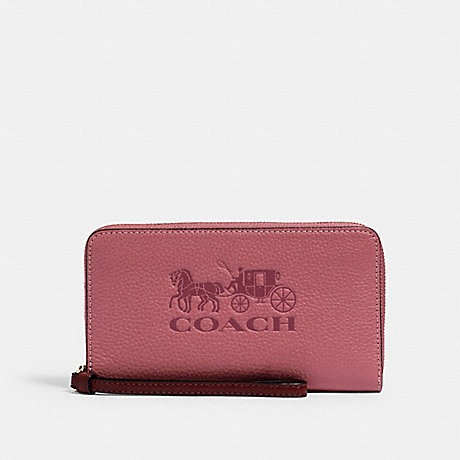 COACH 1020 LARGE PHONE WALLET IN COLORBLOCK IM/ROSE-MULTI