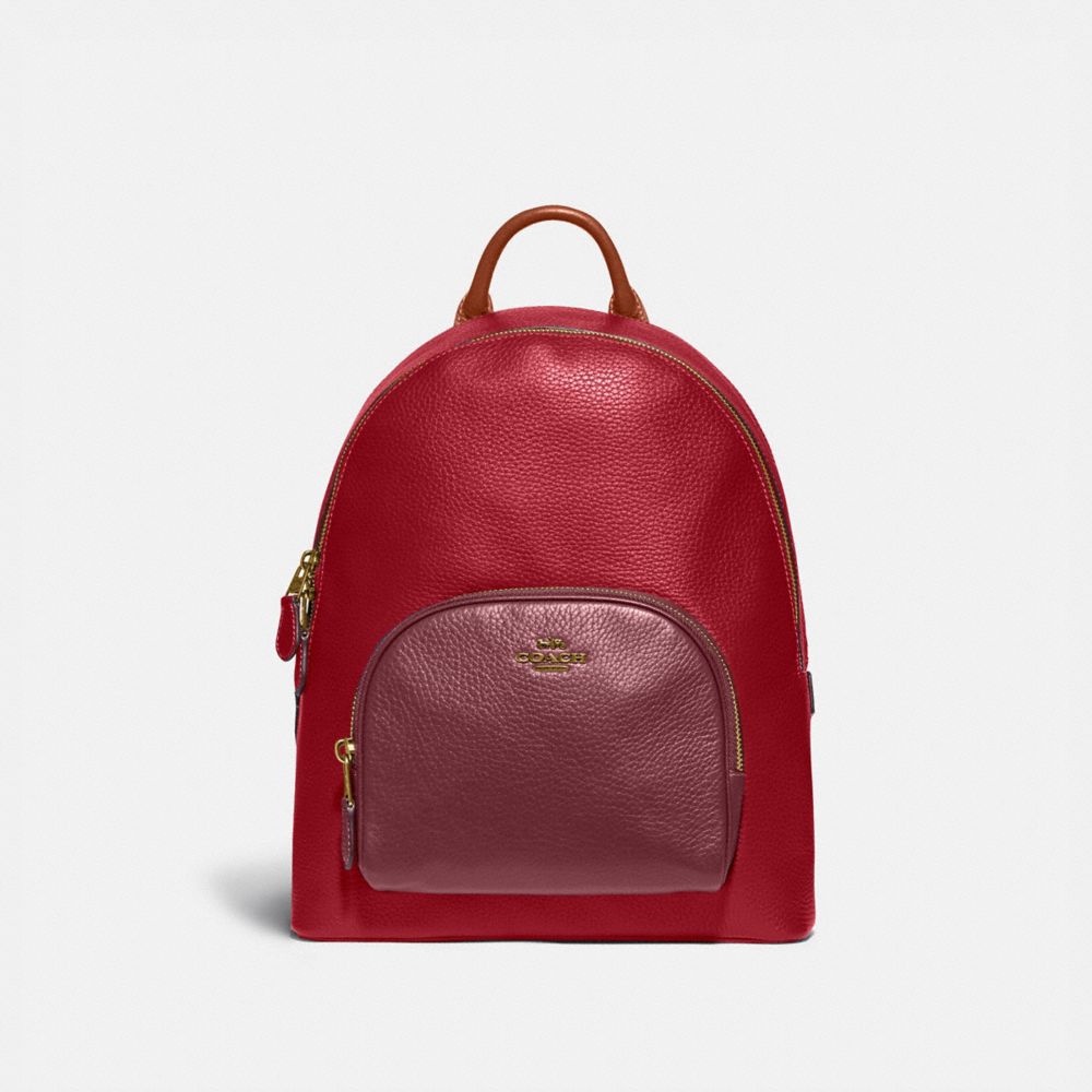 COACH 1021 Carrie Backpack In Colorblock BRASS/RED APPLE MULTI