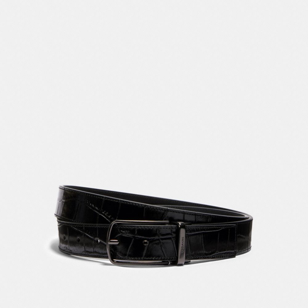 SKINNY BUCKLE CUT-TO-SIZE REVERSIBLE DRESS BELT, 32MM - QB/BLACK - COACH 102