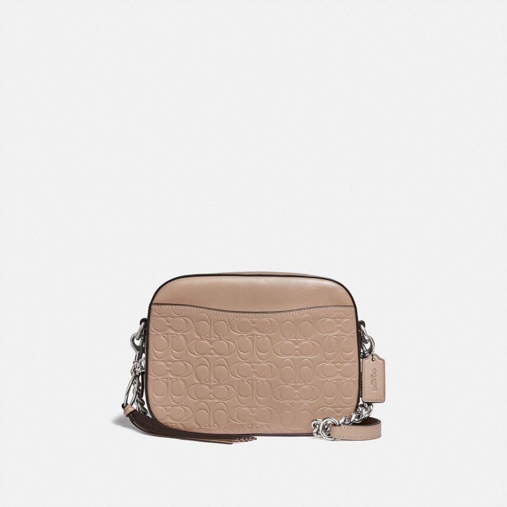 CAMERA BAG IN SIGNATURE LEATHER - 1033 - LH/TAUPE