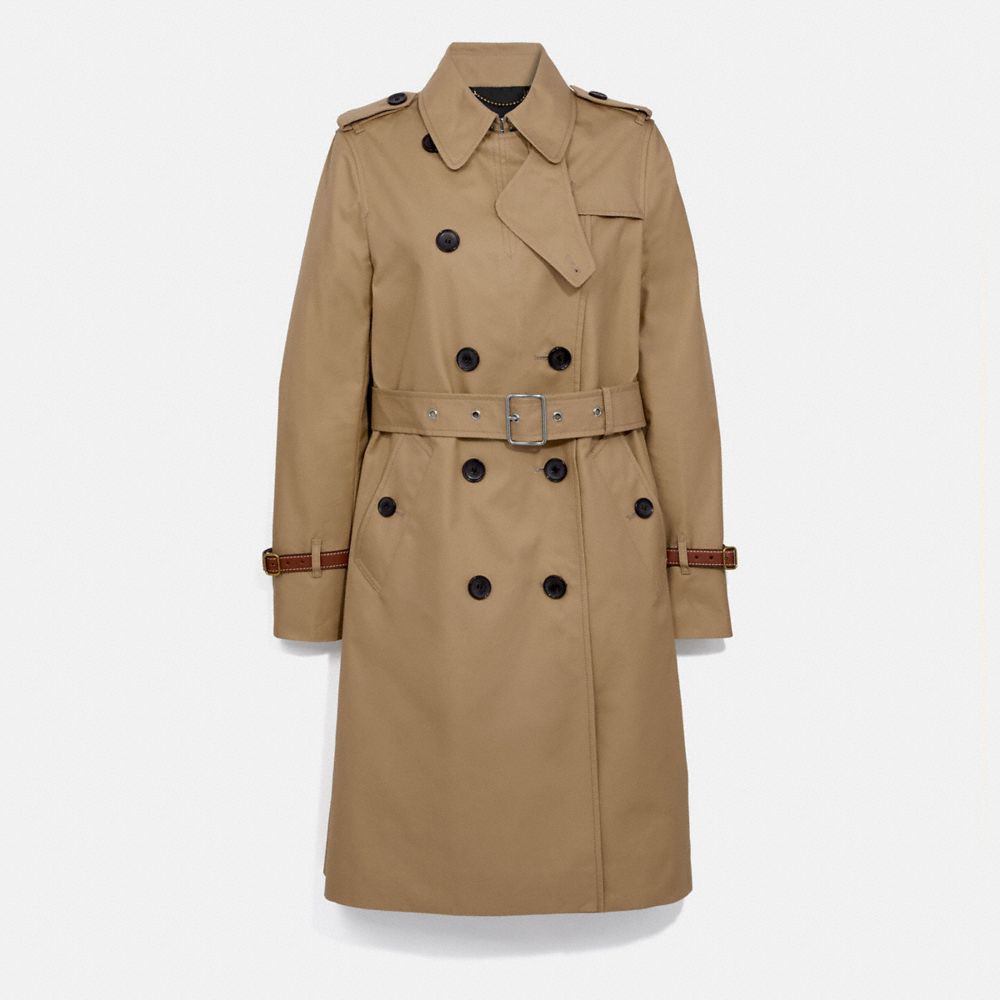 COACH 1050 Trench Coat Almond Peach