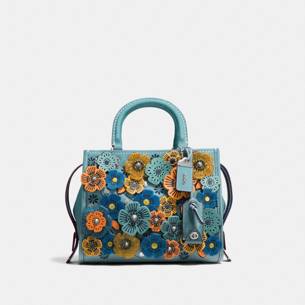 COACH 10512 ROGUE 25 WITH GLITTER TEA ROSE LH/STEEL BLUE