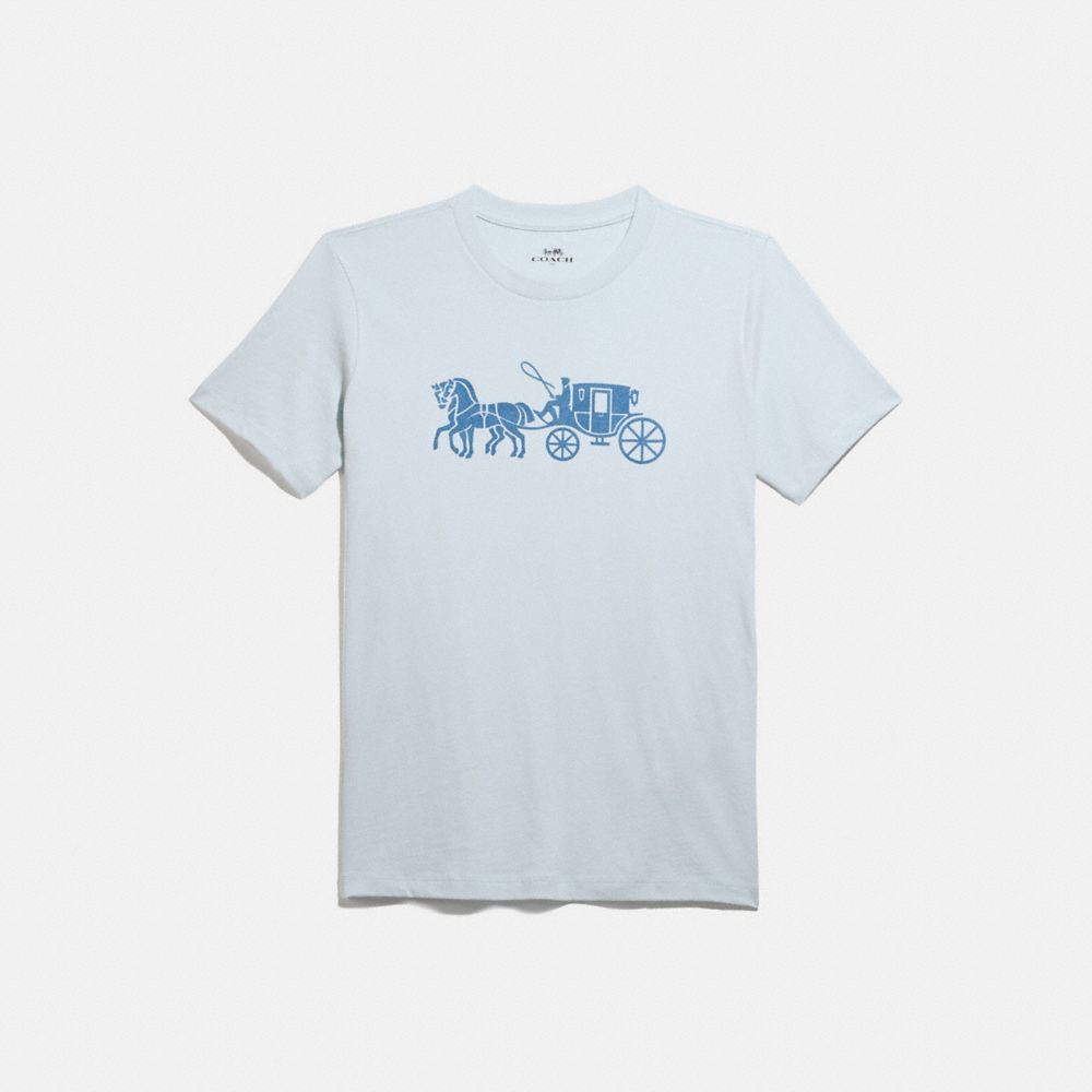 HORSE AND CARRIAGE T-SHIRT - BABY BLUE - COACH 1054