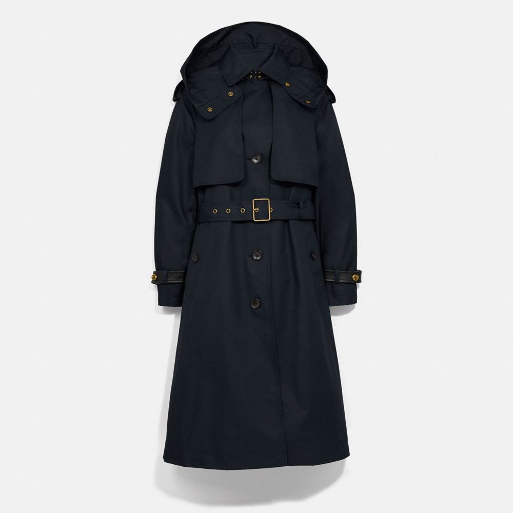 HOODED TRENCH - RAVEN BLUE - COACH 1058