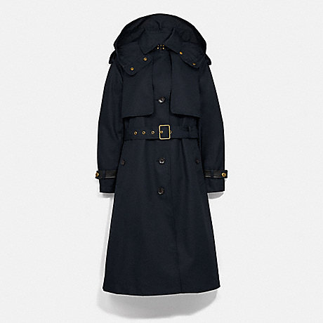 COACH HOODED TRENCH - RAVEN BLUE - 1058