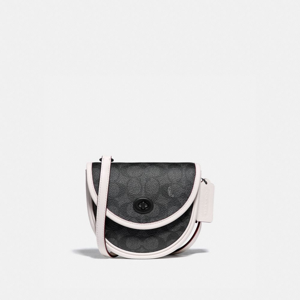 TURNLOCK CONVERTIBLE CROSSBODY IN SIGNATURE CANVAS - CHARCOAL/ CHALK - COACH 106