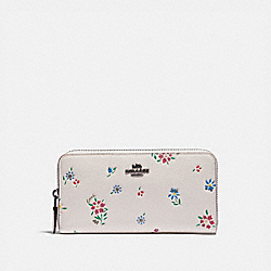 ACCORDION ZIP WALLET WITH WILDFLOWER PRINT - 1072 - V5/CHALK